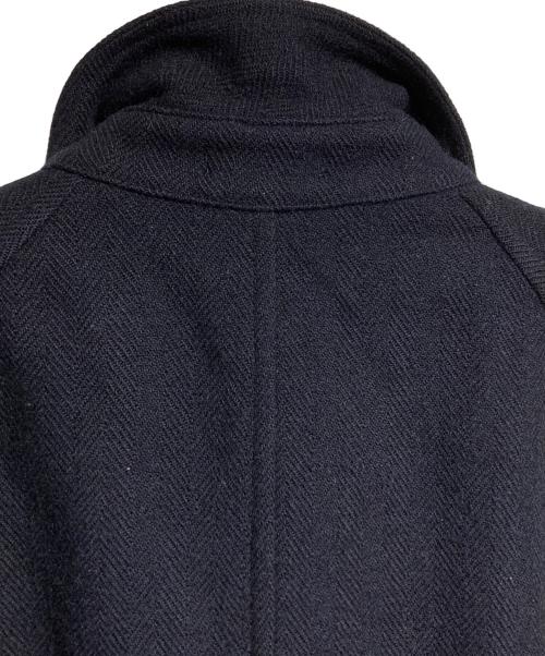 COMME des GARCONS HOMME（コムデギャルソン オム）COMME des GARCONS HOMME (コムデギャルソン オム) ヘリンボーンステンカラーコート/Herringbone Balmacaan Coat ネイビー サイズ:Mの古着・服飾アイテム