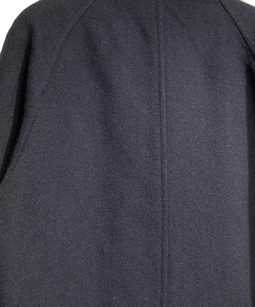 COMME des GARCONS HOMME（コムデギャルソン オム）COMME des GARCONS HOMME (コムデギャルソン オム) ヘリンボーンステンカラーコート/Herringbone Balmacaan Coat ネイビー サイズ:Mの古着・服飾アイテム