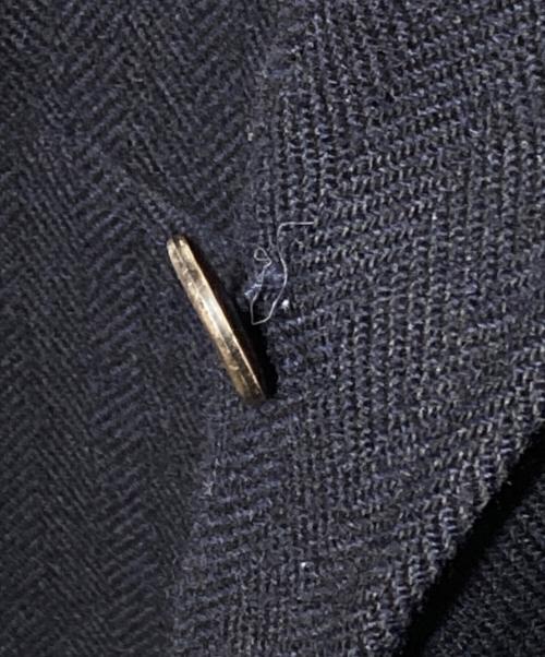 COMME des GARCONS HOMME（コムデギャルソン オム）COMME des GARCONS HOMME (コムデギャルソン オム) ヘリンボーンステンカラーコート/Herringbone Balmacaan Coat ネイビー サイズ:Mの古着・服飾アイテム