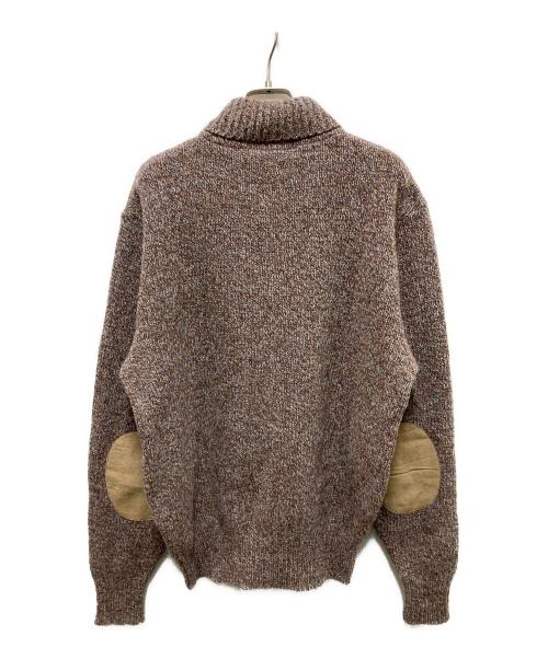PENDLETON（ペンドルトン）PENDLETON (ペンドルトン) 70-80s エルボーパッチヘンリーネックニット ブラウン サイズ:Mの古着・服飾アイテム