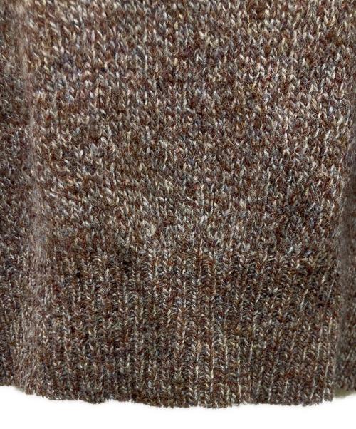 PENDLETON（ペンドルトン）PENDLETON (ペンドルトン) 70-80s エルボーパッチヘンリーネックニット ブラウン サイズ:Mの古着・服飾アイテム