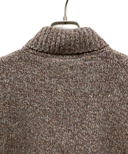 PENDLETON（ペンドルトン）PENDLETON (ペンドルトン) 70-80s エルボーパッチヘンリーネックニット ブラウン サイズ:Mの古着・服飾アイテム