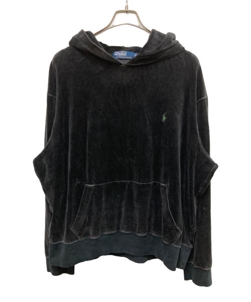 POLO RALPH LAUREN（ポロ・ラルフローレン）POLO RALPH LAUREN (ポロ・ラルフローレン) ベロアパーカー ブラック サイズ:XLの古着・服飾アイテム