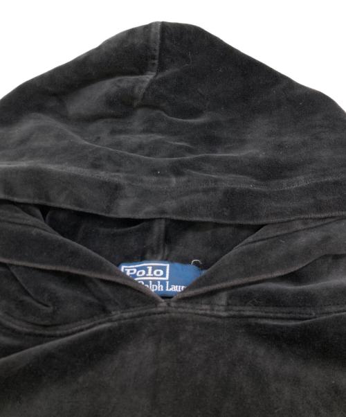 POLO RALPH LAUREN（ポロ・ラルフローレン）POLO RALPH LAUREN (ポロ・ラルフローレン) ベロアパーカー ブラック サイズ:XLの古着・服飾アイテム
