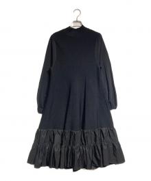 ANAYI（アナイ）の古着「ニットタフタティアードワンピース/Knit and Taffeta Tiered Dress」｜ブラック