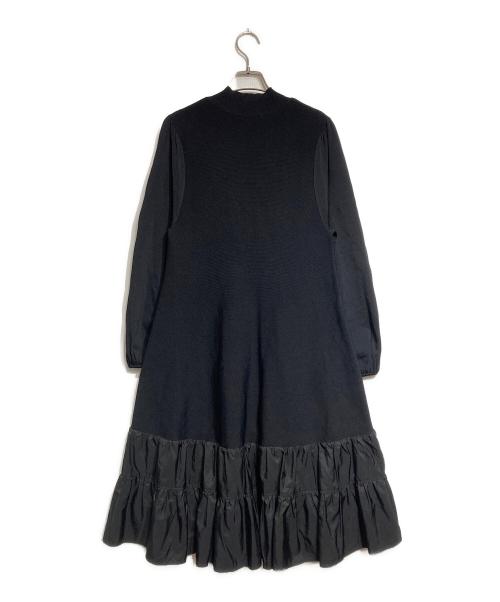 ANAYI（アナイ）ANAYI (アナイ) ニットタフタティアードワンピース/Knit and Taffeta Tiered Dress ブラック サイズ:36の古着・服飾アイテム