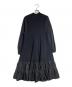 ANAYI（アナイ）の古着「ニットタフタティアードワンピース/Knit and Taffeta Tiered Dress」｜ブラック