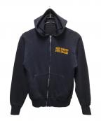 ArteXアルテックス）の古着「フロッキープリントジップパーカー」｜ネイビー