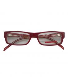 PRADA（プラダ）の古着「スクエアフレームアイウェア」｜レッド