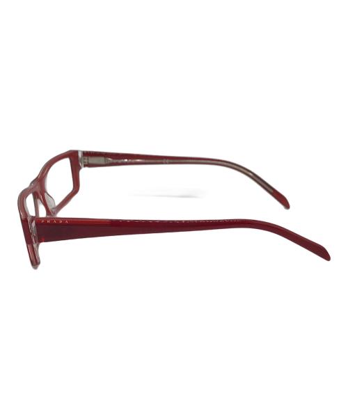PRADA（プラダ）PRADA (プラダ) スクエアフレームアイウェア レッド サイズ:53□15の古着・服飾アイテム