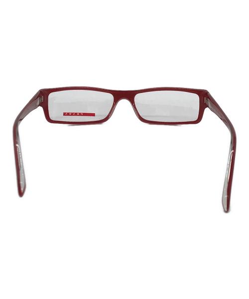 PRADA（プラダ）PRADA (プラダ) スクエアフレームアイウェア レッド サイズ:53□15の古着・服飾アイテム