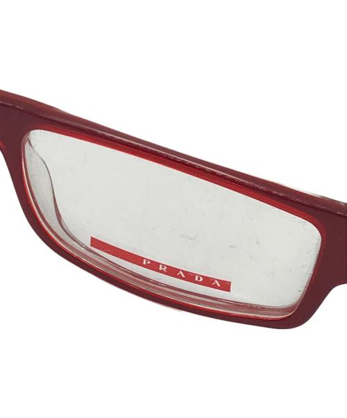 PRADA（プラダ）PRADA (プラダ) スクエアフレームアイウェア レッド サイズ:53□15の古着・服飾アイテム
