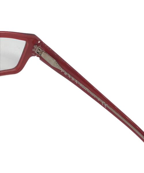 PRADA（プラダ）PRADA (プラダ) スクエアフレームアイウェア レッド サイズ:53□15の古着・服飾アイテム