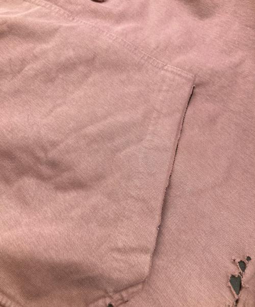 DIESEL（ディーゼル）DIESEL (ディーゼル) S-MACS-HOODOFF クラッシュ加工フーディー ピンク サイズ:Lの古着・服飾アイテム