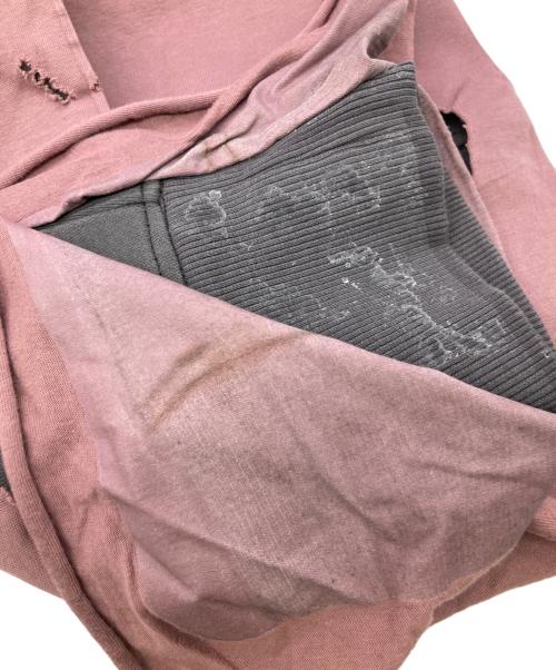 DIESEL（ディーゼル）DIESEL (ディーゼル) S-MACS-HOODOFF クラッシュ加工フーディー ピンク サイズ:Lの古着・服飾アイテム
