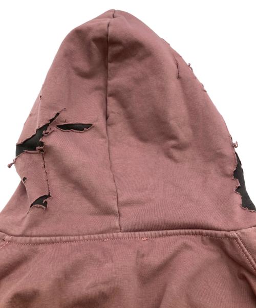 DIESEL（ディーゼル）DIESEL (ディーゼル) S-MACS-HOODOFF クラッシュ加工フーディー ピンク サイズ:Lの古着・服飾アイテム