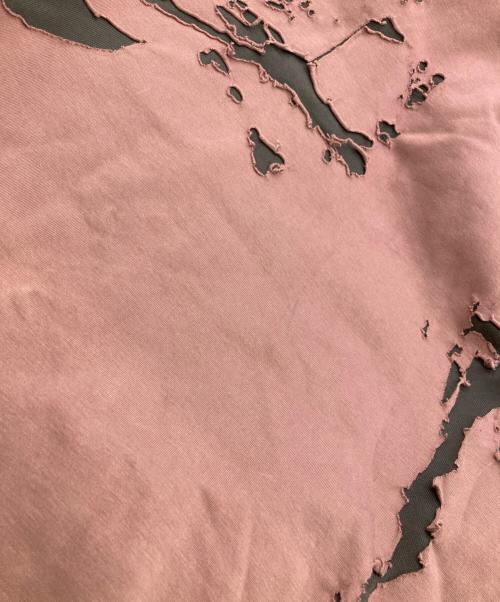 DIESEL（ディーゼル）DIESEL (ディーゼル) S-MACS-HOODOFF クラッシュ加工フーディー ピンク サイズ:Lの古着・服飾アイテム