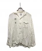 Palm Springsパルム スプリングス）の古着「60sレーヨンオープンカラーシャツ」｜ホワイト