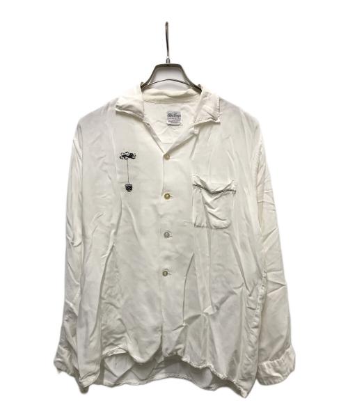 Palm Springs（パルム スプリングス）Palm Springs (パルム スプリングス) 60sレーヨンオープンカラーシャツ ホワイト サイズ:16-16 1/2の古着・服飾アイテム