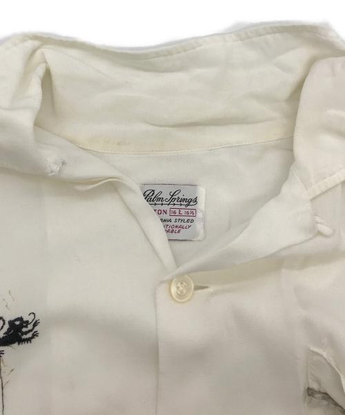 Palm Springs（パルム スプリングス）Palm Springs (パルム スプリングス) 60sレーヨンオープンカラーシャツ ホワイト サイズ:16-16 1/2の古着・服飾アイテム