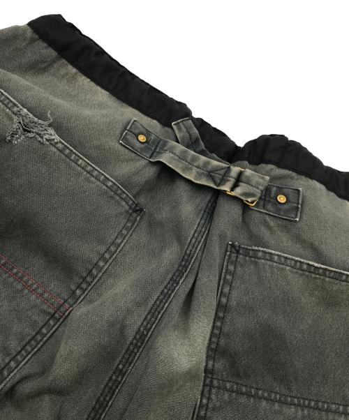 anachronorm（アナクロノーム）anachronorm (アナクロノーム) REMAKED DOUBLE KNEE DUCK PAINTER PANTS ブラック サイズ:36の古着・服飾アイテム