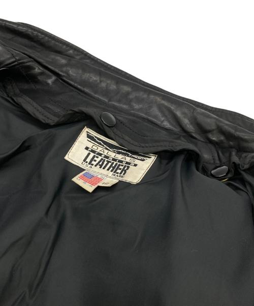 DALLAS LEATHER（ダラスレザー）DALLAS LEATHER (ダラスレザー) カットワークライダースジャケット ブラック サイズ:12の古着・服飾アイテム