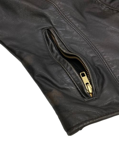 DALLAS LEATHER（ダラスレザー）DALLAS LEATHER (ダラスレザー) カットワークライダースジャケット ブラック サイズ:12の古着・服飾アイテム