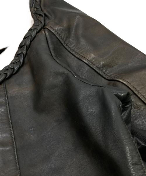 DALLAS LEATHER（ダラスレザー）DALLAS LEATHER (ダラスレザー) カットワークライダースジャケット ブラック サイズ:12の古着・服飾アイテム