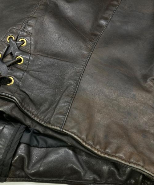 DALLAS LEATHER（ダラスレザー）DALLAS LEATHER (ダラスレザー) カットワークライダースジャケット ブラック サイズ:12の古着・服飾アイテム