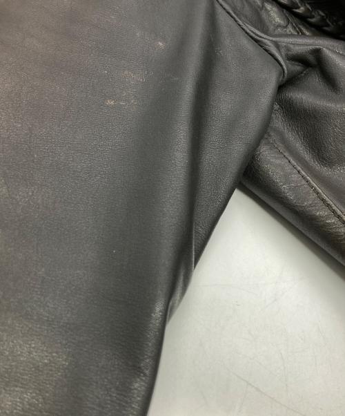DALLAS LEATHER（ダラスレザー）DALLAS LEATHER (ダラスレザー) カットワークライダースジャケット ブラック サイズ:12の古着・服飾アイテム