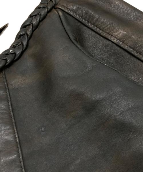 DALLAS LEATHER（ダラスレザー）DALLAS LEATHER (ダラスレザー) カットワークライダースジャケット ブラック サイズ:12の古着・服飾アイテム