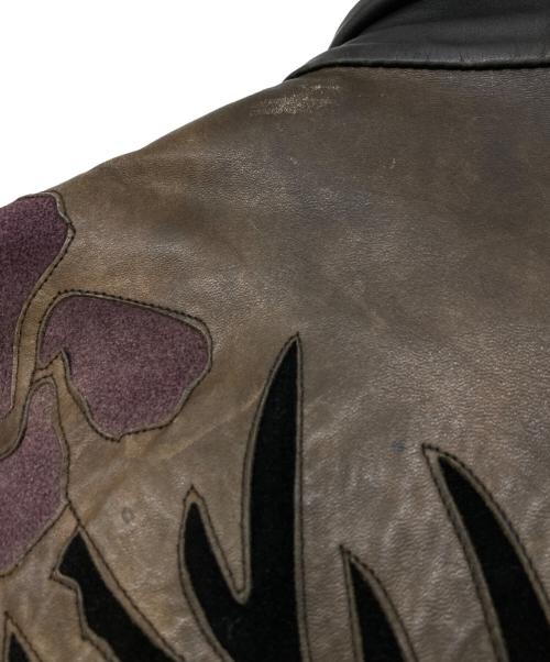 DALLAS LEATHER（ダラスレザー）DALLAS LEATHER (ダラスレザー) カットワークライダースジャケット ブラック サイズ:12の古着・服飾アイテム