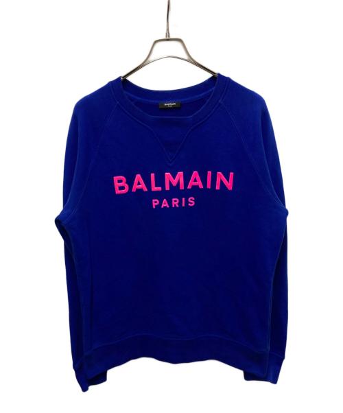 BALMAIN（バルマン）BALMAIN (バルマン) ラグランスウェット ブルー サイズ:Lの古着・服飾アイテム