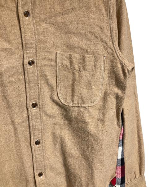 COMME des GARCONS HOMME（コムデギャルソン オム）COMME des GARCONS HOMME (コムデギャルソン オム) バックスイッチネルシャツ/Back-Switch Flannel Shirt  ブラウン サイズ:XSの古着・服飾アイテム