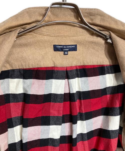 COMME des GARCONS HOMME（コムデギャルソン オム）COMME des GARCONS HOMME (コムデギャルソン オム) バックスイッチネルシャツ/Back-Switch Flannel Shirt  ブラウン サイズ:XSの古着・服飾アイテム