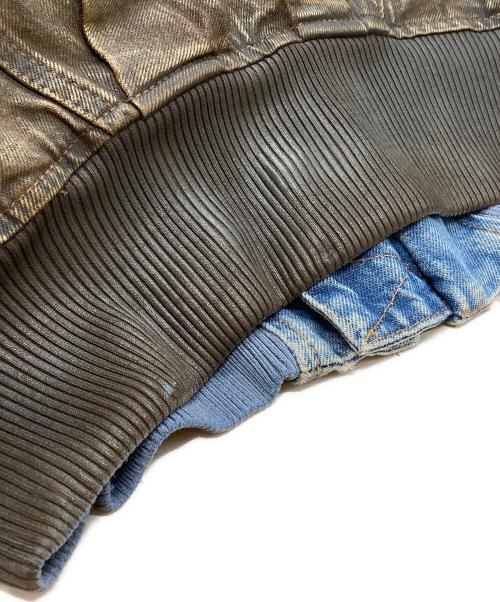 Acne studios（アクネ ストゥディオス）Acne studios (アクネ ストゥディオス) Dyed Denim Bomber Jacket/デニムボンバージャケット インディゴ×ブラウン サイズ:32の古着・服飾アイテム