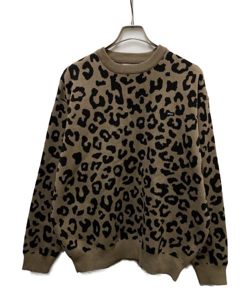 ATMOS（アトモス）atmos (アトモス) Small Logo Patch Knit Sweater LEOPARD ベージュ サイズ:Ｌの古着・服飾アイテム
