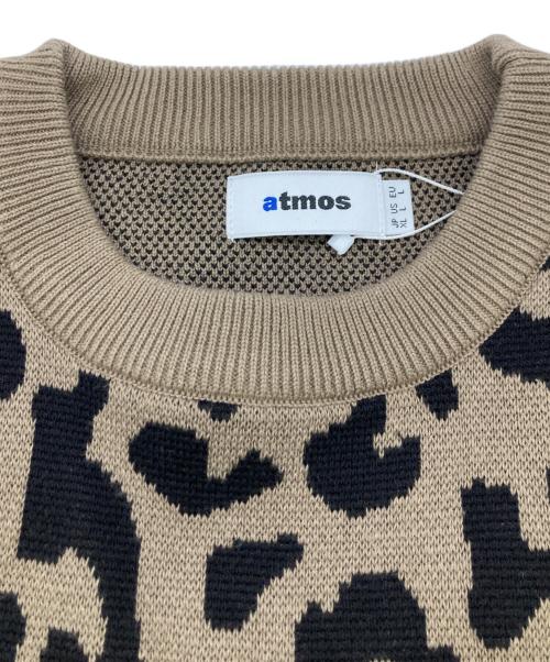 ATMOS（アトモス）atmos (アトモス) Small Logo Patch Knit Sweater LEOPARD ベージュ サイズ:Ｌの古着・服飾アイテム