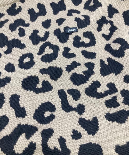 ATMOS（アトモス）atmos (アトモス) Small Logo Patch Knit Sweater LEOPARD ベージュ サイズ:Ｌの古着・服飾アイテム