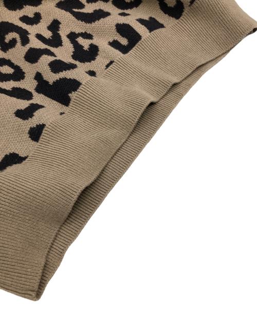 ATMOS（アトモス）atmos (アトモス) Small Logo Patch Knit Sweater LEOPARD ベージュ サイズ:Ｌの古着・服飾アイテム