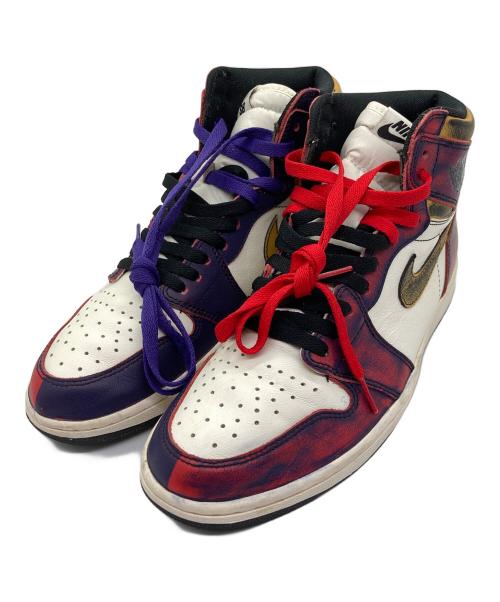 NIKE SB（ナイキエスビー）NIKE SB (ナイキエスビー) Air Jordan 1 Retro High パープル×イエロー サイズ:SIZE US9.5(27.5cm)の古着・服飾アイテム