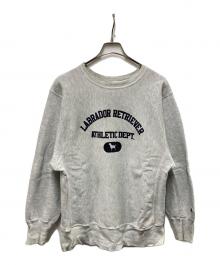 Champion（チャンピオン）の古着「90s 3段プリントREVERSE WEAVE」｜グレー