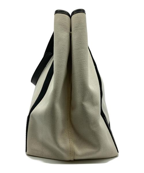BALENCIAGA（バレンシアガ）BALENCIAGA (バレンシアガ) NAVY CABASトートバッグ ホワイト×ブラックの古着・服飾アイテム
