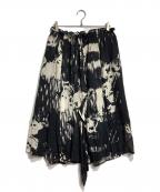 Y'sワイズ）の古着「抜染サルエルワイドパンツ/Discharge printed sarrouel wide pants」｜ブラック