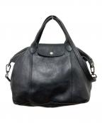 LONGCHAMPロンシャン）の古着「ルプリアージュ・キュイール 2WAYバッグ」｜ブラック