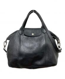 LONGCHAMP（ロンシャン）の古着「ルプリアージュ・キュイール 2WAYバッグ」｜ブラック