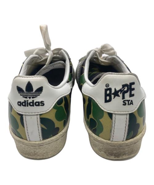 adidas（アディダス）adidas (アディダス) A BATHING APE (ア ベイシング エイプ) ローカットスニーカー オリーブ サイズ:24cmの古着・服飾アイテム