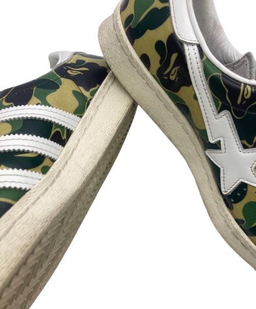 adidas（アディダス）adidas (アディダス) A BATHING APE (ア ベイシング エイプ) ローカットスニーカー オリーブ サイズ:24cmの古着・服飾アイテム