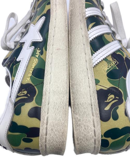 adidas（アディダス）adidas (アディダス) A BATHING APE (ア ベイシング エイプ) ローカットスニーカー オリーブ サイズ:24cmの古着・服飾アイテム