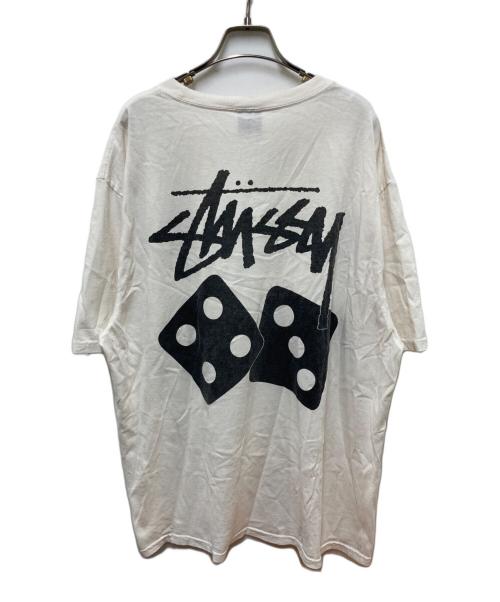 stussy（ステューシー）stussy (ステューシー) ダイスプリントTシャツ ホワイト サイズ:Lの古着・服飾アイテム